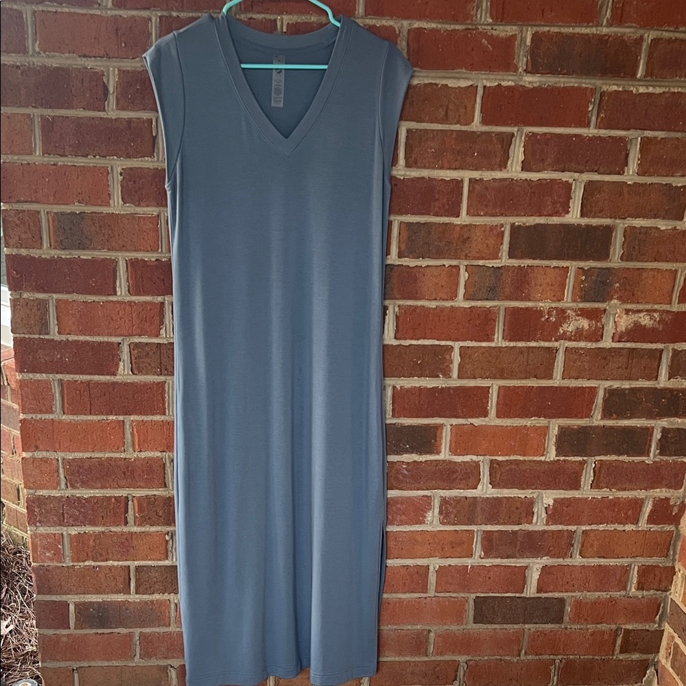 LOFT Blue V-Neck Maxi Dress